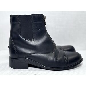 Ariat Youth Heritage Breeze Zip Paddock Boots Black Leather Size 3 EU 34